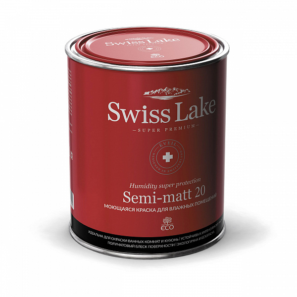 Моющаяся краска для влажных помещений Swiss Lake Semi-matt 20