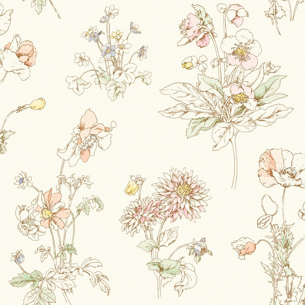 Бумажные обои Waverly Garden Party York Wallcoverings GP5949