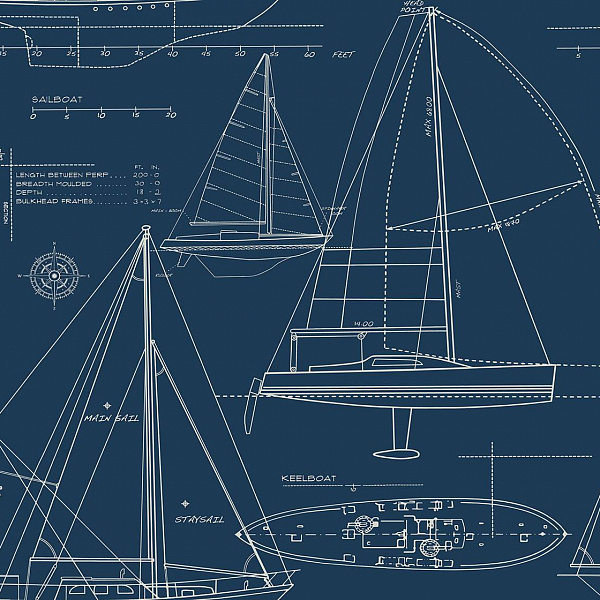 Бумажные обои Yacht Club KT Exsclusive
