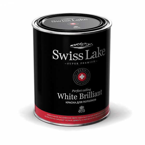 Краска интерьерная для потолков Swiss Lake White Brilliant