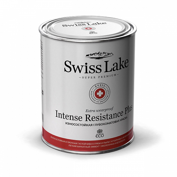Износостойкая краска для стен и для потолков Swiss Lake Intense Resistance Plus